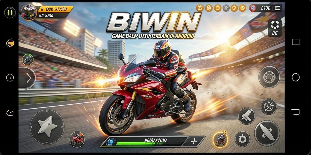 Tampilan gameplay BIWIN yang menarik dan mendebarkan saat balapan.