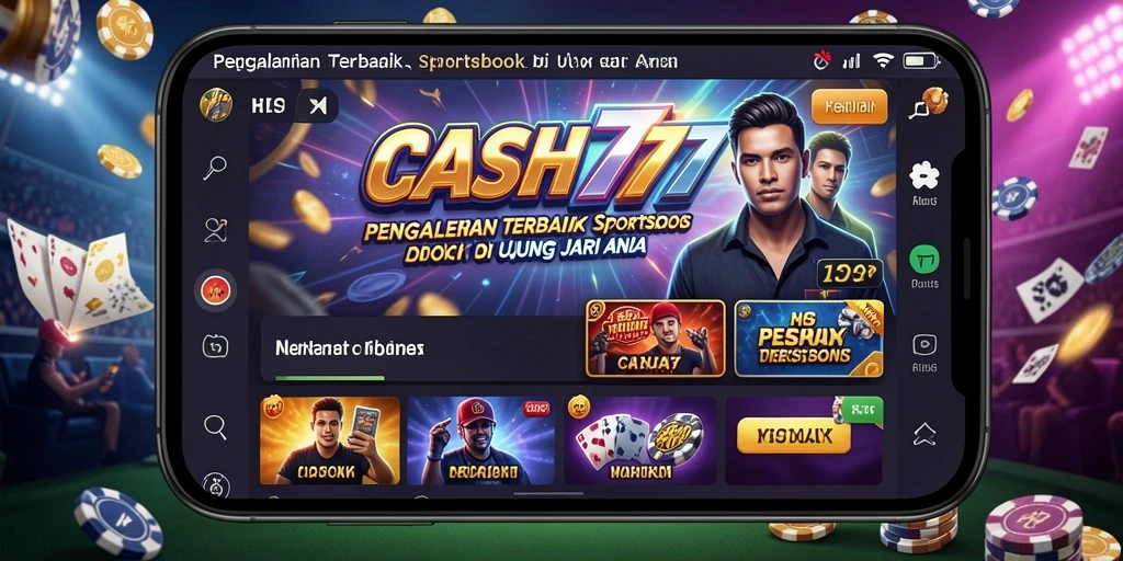Screenshot utama CASH777 menampilkan antarmuka taruhan olahraga yang menarik.