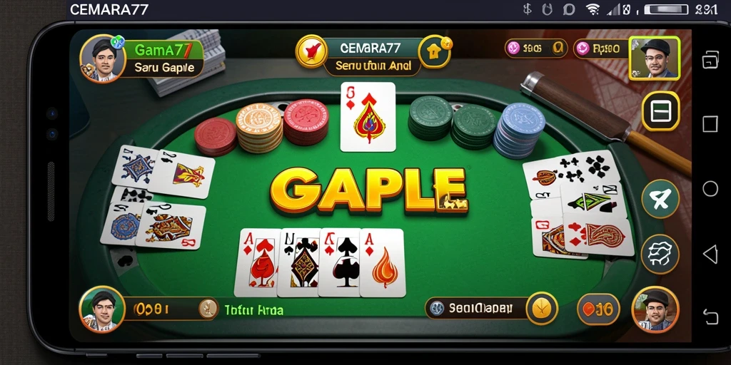 Screenshot gameplay CEMARA77 menampilkan aksi seru Gaple.