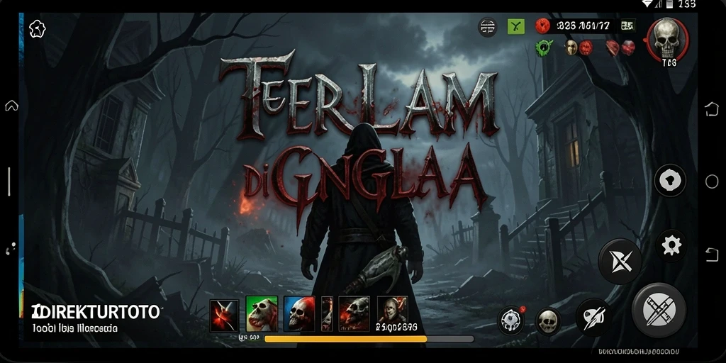 Tangkapan layar dari gameplay menyeramkan DIREKTURTOTO dengan suasana gelap dan menegangkan.