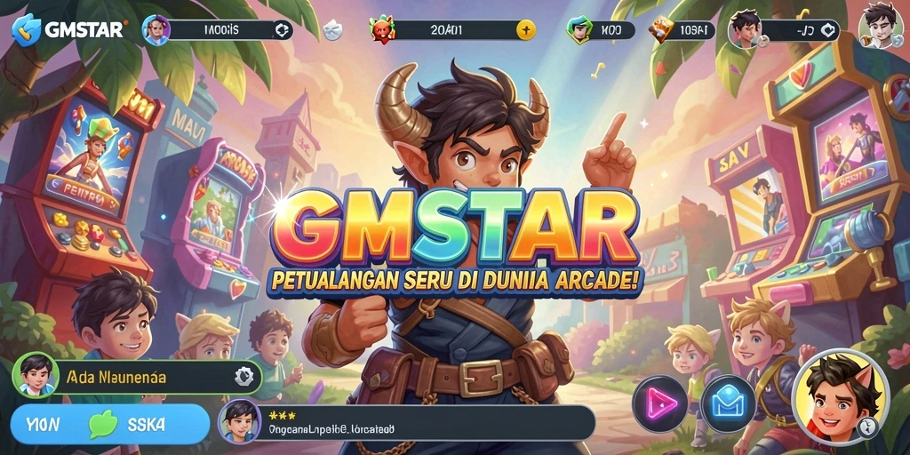 Screenshot gameplay GMSTAR menampakkan keseruan dunia Arcade.