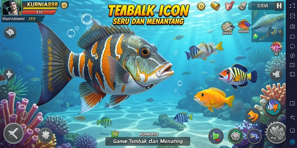 Tampilan gameplay seru dari KURNIA898 dengan berbagai jenis ikan.