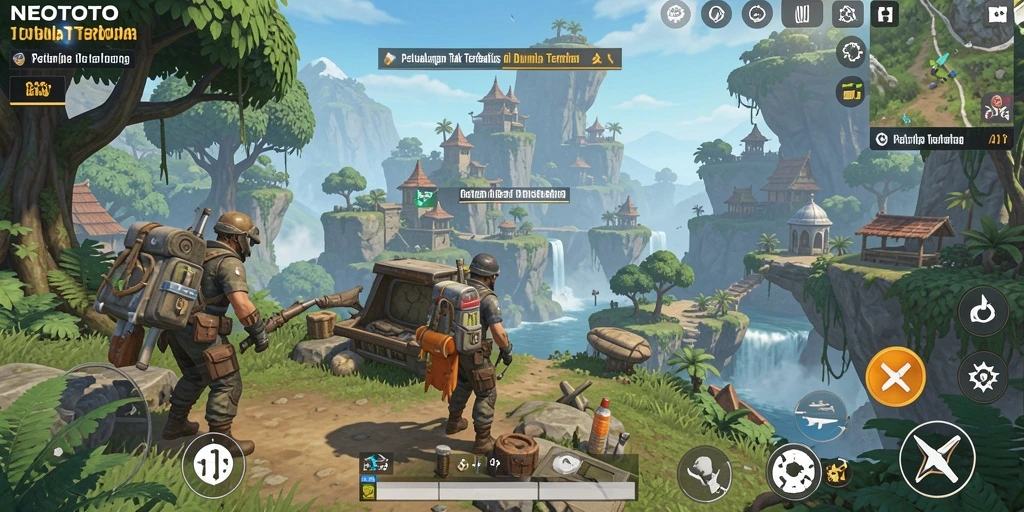 Gameplay NEOTOTO yang menampilkan eksplorasi dunia terbuka yang luas.