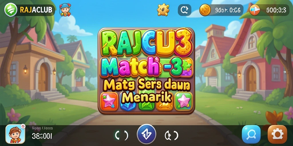 Screenshot RAJACLUB menampilkan aksi seru dalam permainan Match-3.