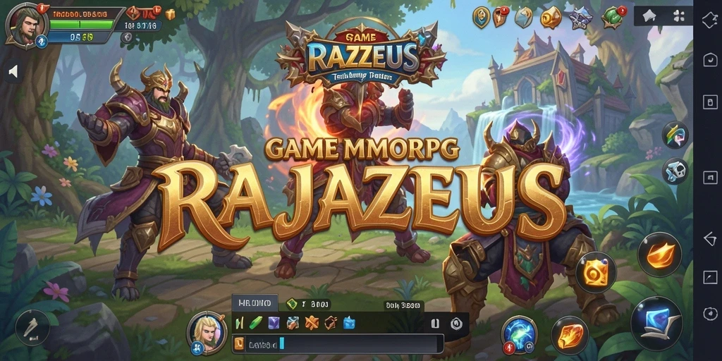 Tampilan gameplay seru dalam RAJAZEUS dengan pertarungan yang dinamis.