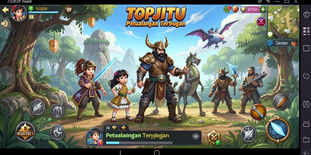 Screenshot gameplay dari dunia terbuka TOPJITU yang memukau.