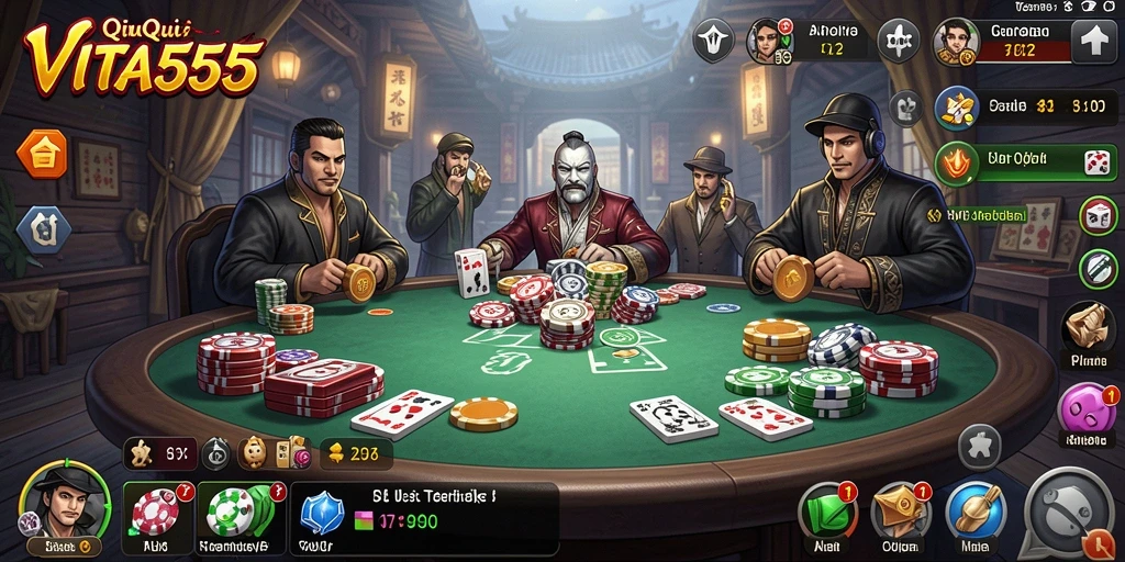 Tampilan menarik dari gameplay QiuQiu di VITA555.