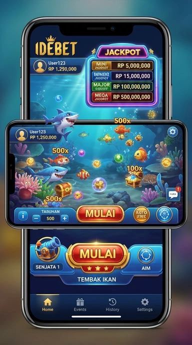 Tampilan antarmuka pengguna aplikasi idebet yang menarik.